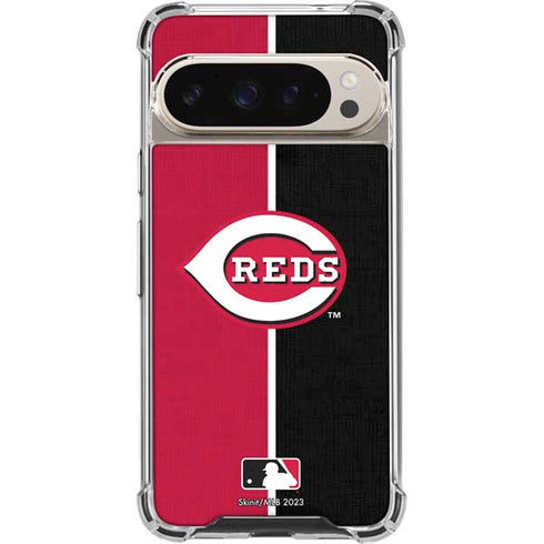 MLB Cincinnati Reds Split Pixel 9/9 Pro Clear Case